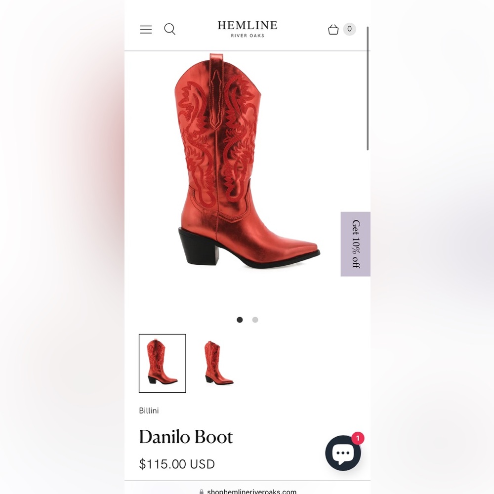 Women’s Cowboy boots red metallic in size 7 from Hemline